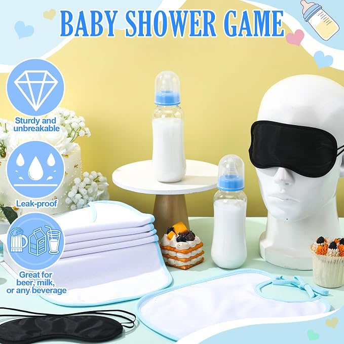 Leinuosen 24 Pcs Baby Shower Blindfold Feeding Game Set Include 6 Plastic Chug - Image 4
