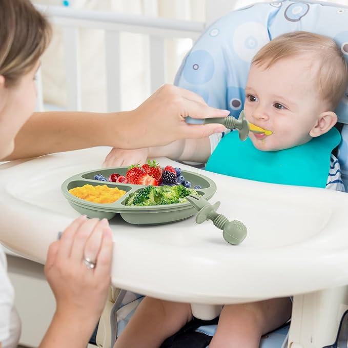 Baby Spoons and Forks Feeding Set, 6 Pack Silicone First Stage Self Feeding - Image 3