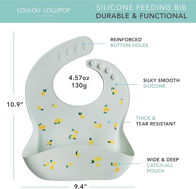 Loulou Lollipop Soft, Waterproof Silicone Feeding Bib - Image 2