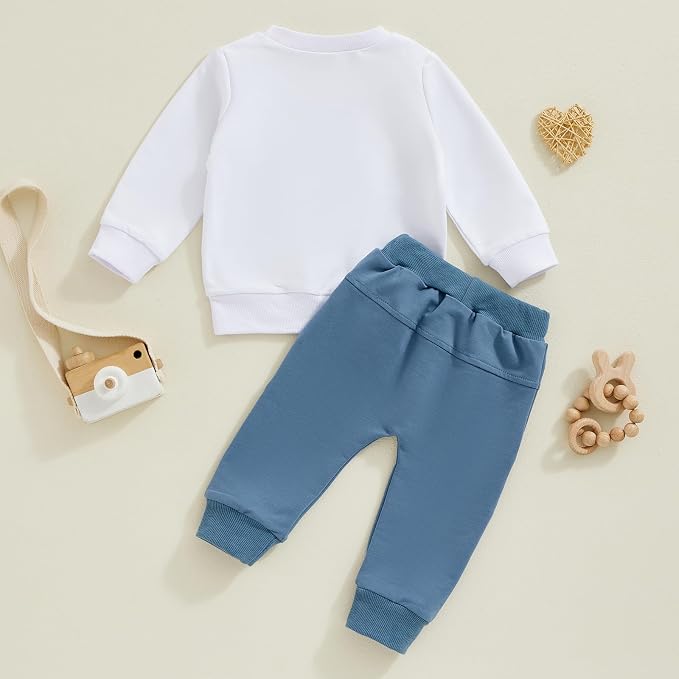 Toddler Baby Boy Fall Winter Outfit Long Sleeve Letter Print Sweatshirts and - Image 3