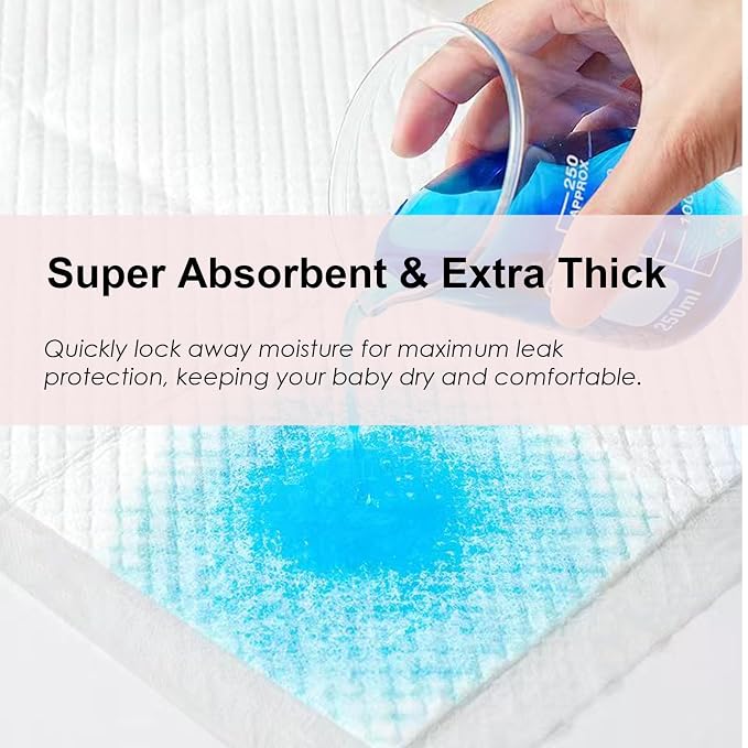 Disposable Changing Pad Liners, Baby Incontinence Diaper UnderPads 18"x 24" - Image 3