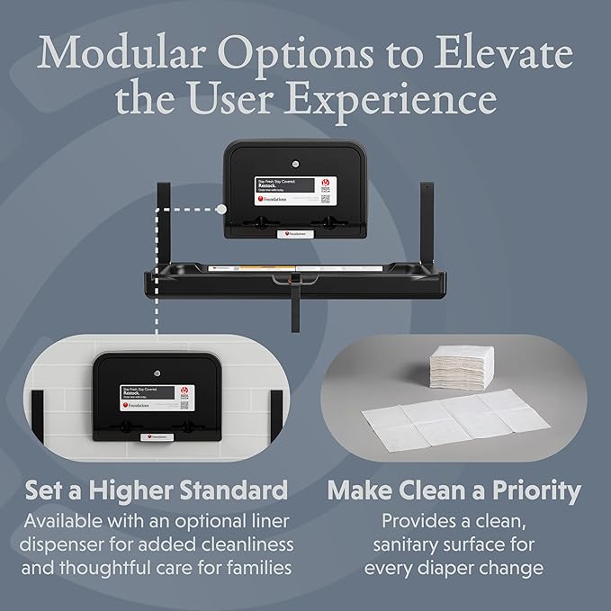 Foundations Elements Horizontal Wall-Mounted Baby Diaper Changing Station - Image 6