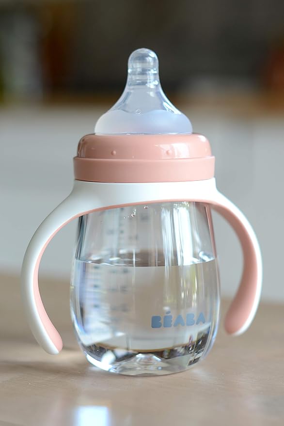 BEABA 2-in-1 Baby Bottle to Transition Sippy Cup, No Spill Sippy Cup, Includes - Image 5