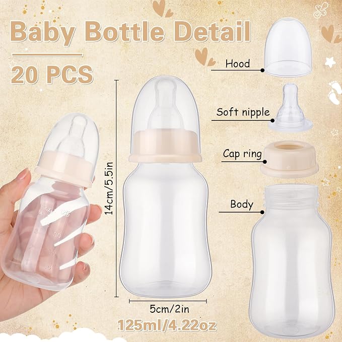 TrelaCo Bottle Chug Baby Shower Game 20 Pcs Baby Bottles Shower Favor - Image 3