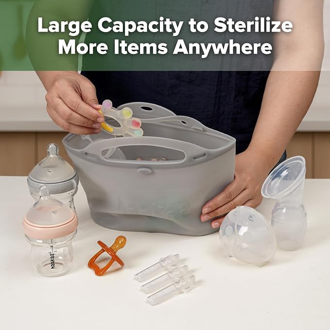 Haakaa Silicone Microwave Steamer & Steriliser Bag, 70oz/2000ml Large Capacity - Image 3