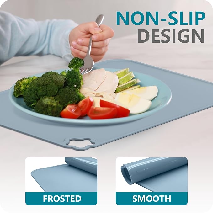 Cutebe Silicone Placemat for Toddles Kids Non-Slip Reusable Portable Kids - Image 5