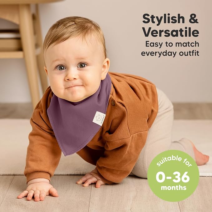 8-Pack Organic Baby Bandana Bibs - Image 4