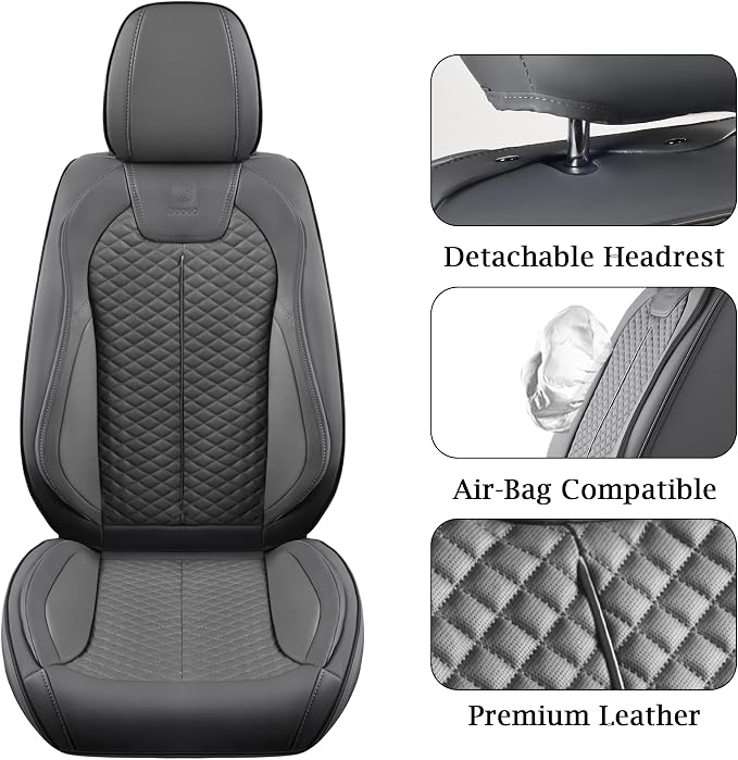 Doogo Car Seat Covers Full Set, Leather Seat Covers 5 Seats, Automotive Seat - Image 5