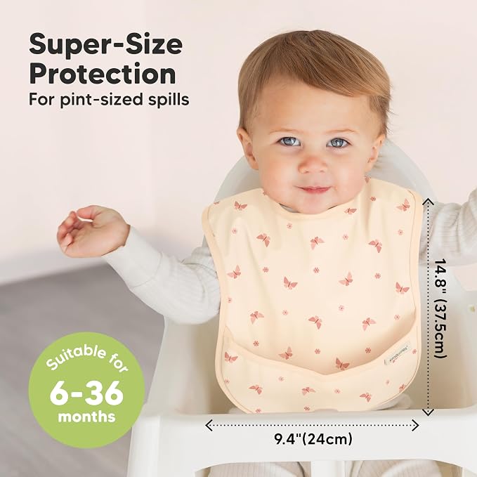 3-Pack Waterproof Baby Bibs for Eating - Image 3