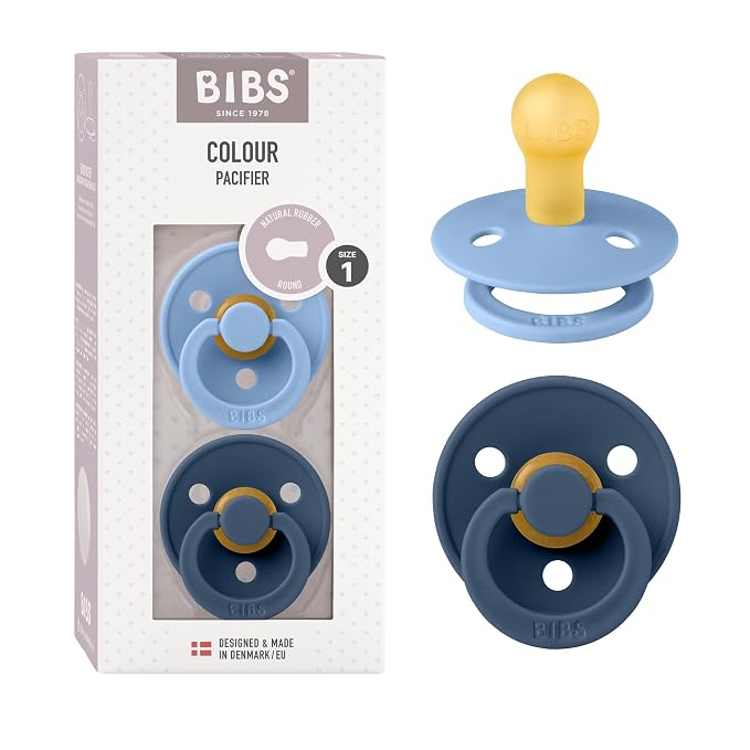 BIBS Colour Baby Pacifier 2-Pack | Made in Denmark | BPA Free Dummy Soother by BIBS