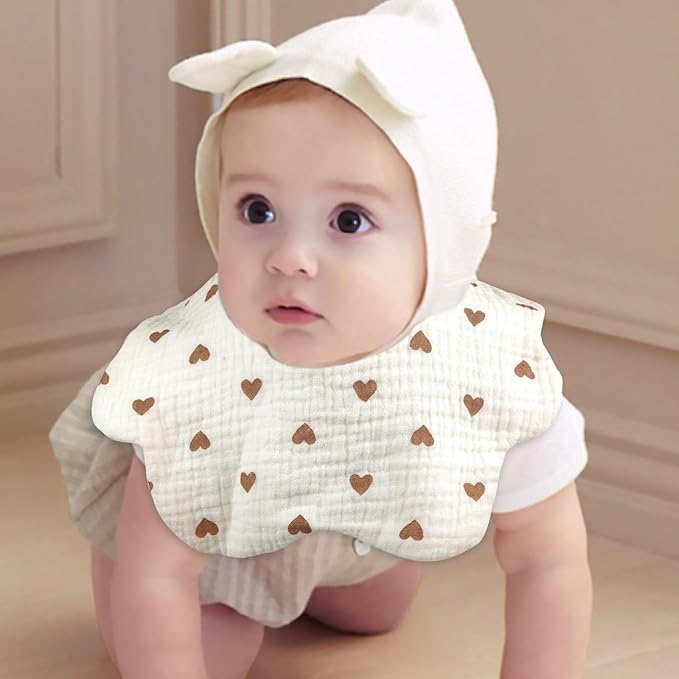 Baby Bibs Muslin Bibs for Baby Girl Boy for Drooling and Teething 10 Pack - Image 5