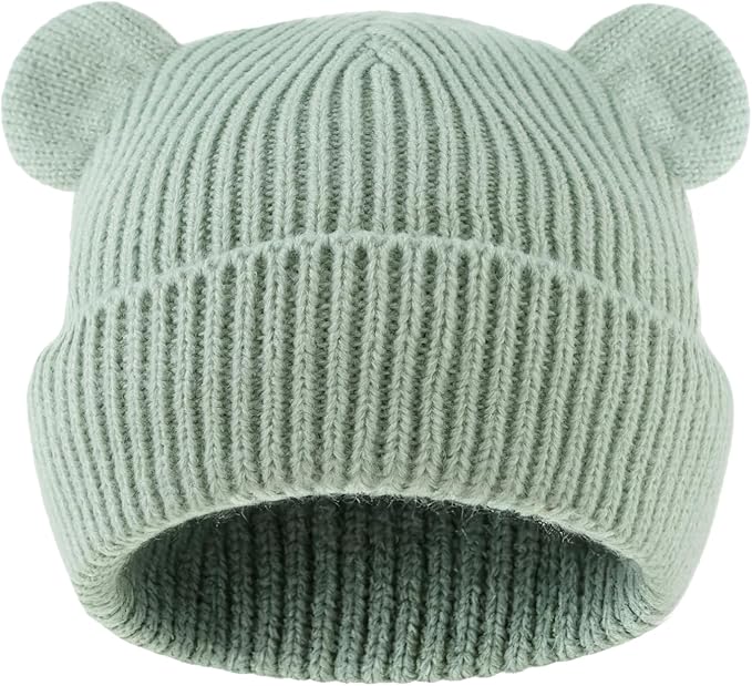 Bear Baby Beanie Knitted Baby Winter Hat Infant Toddler Boys Girls Beanie by MniJiza