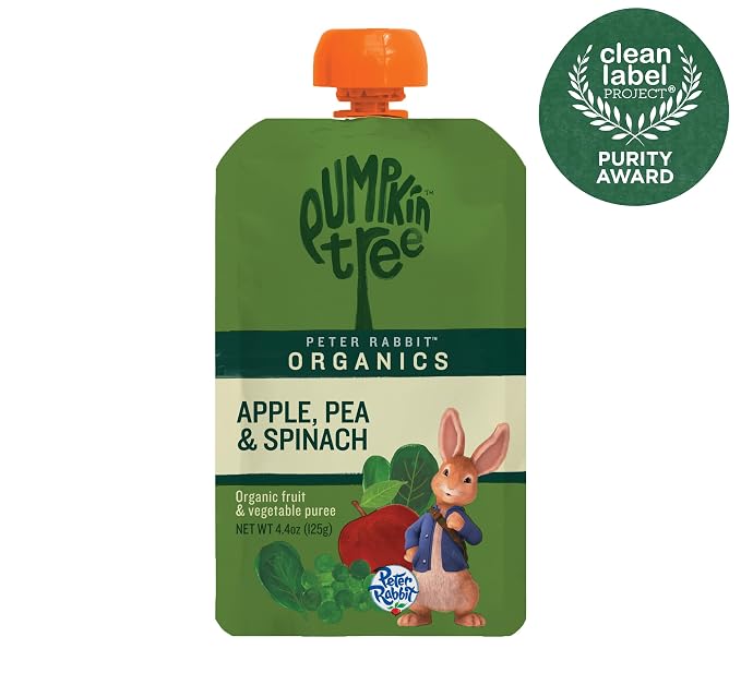 Pumpkin Tree Peter Rabbit Organics, Spinach and Apple Puree, 4.4-Ounce Pouches - Image 9