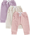 Sejardin Toddler Baby Boy Girl Pants 3 Pack Solid Color Elastic Waist Jogger by Sejardin
