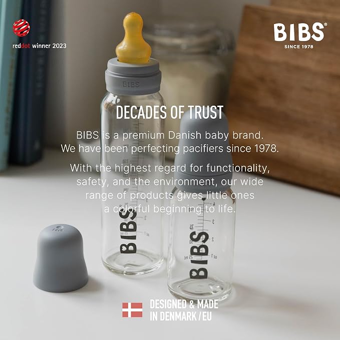 Bibs Baby Glass Bottle Starter Kit 4 Bottles, 3.7 oz & 7.6 oz | Anti-Colic - Image 6