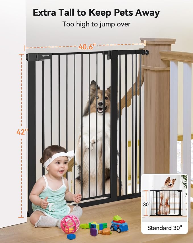 COMOMY 42" Extra Tall Baby Gate - Image 2