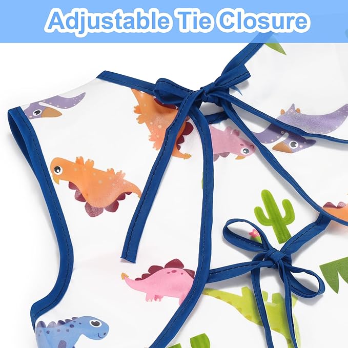 Accmor Baby Bibs, Waterproof Baby Toddler Bibs, Apron Smock Bib - Image 2