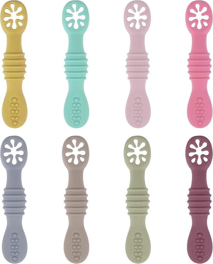 8 Pcs Baby Led Weaning Utensils, First Stage Silicone Baby Spoon, Cucharas para by DF+DUALFERV