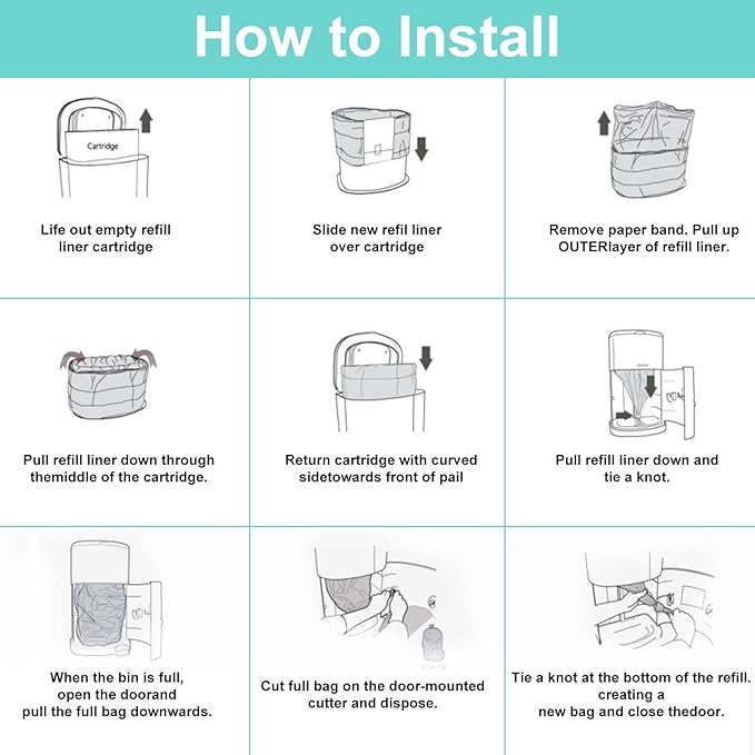 Diaper Pail Liner Refills Bags Compatible - Image 5