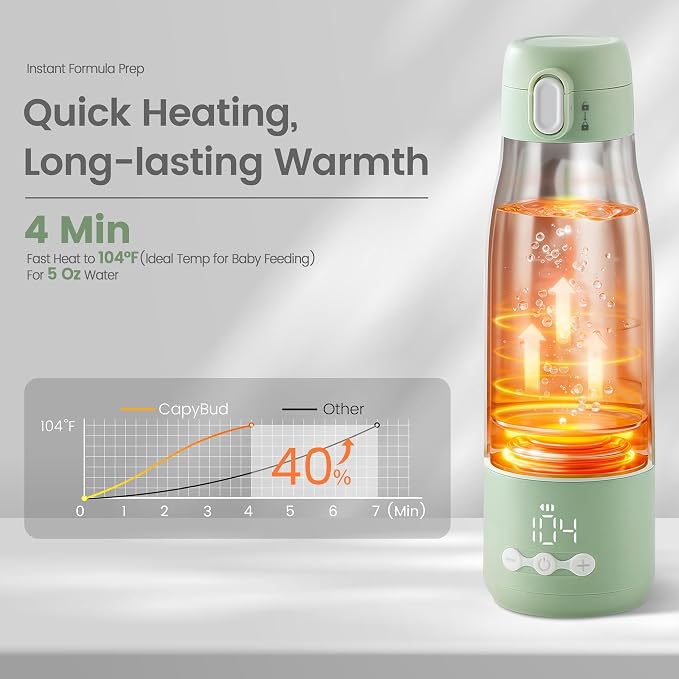 Portable Bottle Warmer for Travel, 3Min Fast Heating Bottle Warmer for - Image 2