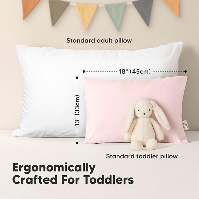 KeaBabies 2-Pack Toddler Pillow 13x18 - Image 3