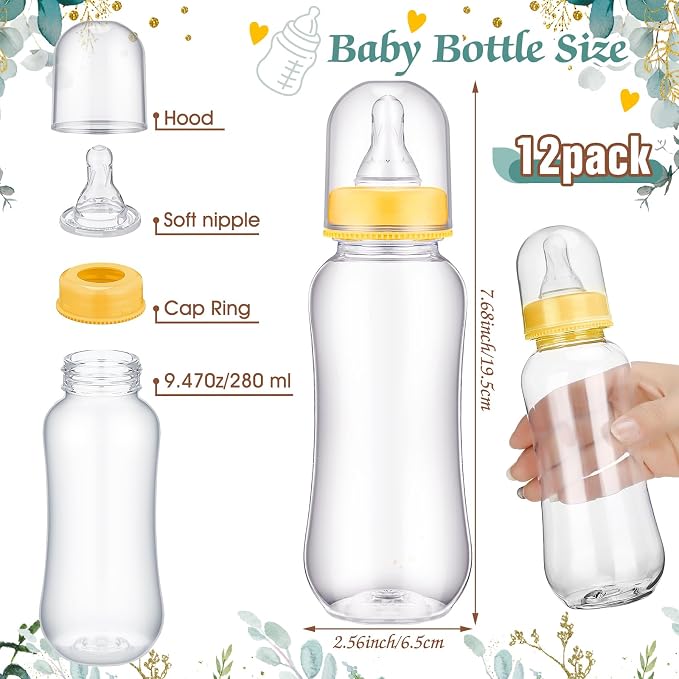 TrelaCo Greenery Cool Baby Shower Games Bottle Chug Sign Wooden Neutral - Image 5