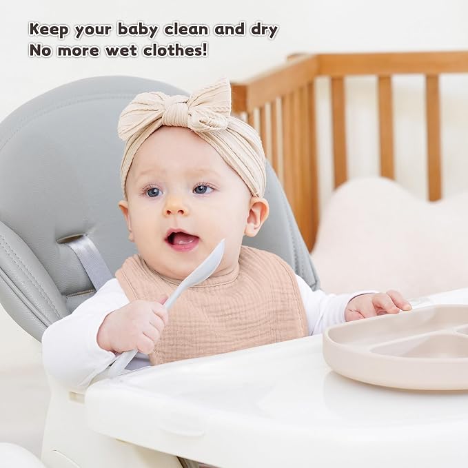 Susurration Muslin Baby Drool Bibs 6Pack Soft Square Adjustable Baby Bandana - Image 2