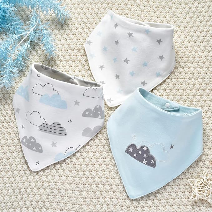 JN&LULU 3 Pack Newborn Baby Bibs Bandana Drool Bibs - Image 2