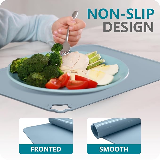 Cutebe Silicone Placemat for Toddles Kids Non-Slip Reusable Portable Kids - Image 5