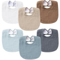 Konssy 6-Pack Muslin Baby Bibs for Boys & Girls, Soft Cotton Absorbent Bandana by Konssy