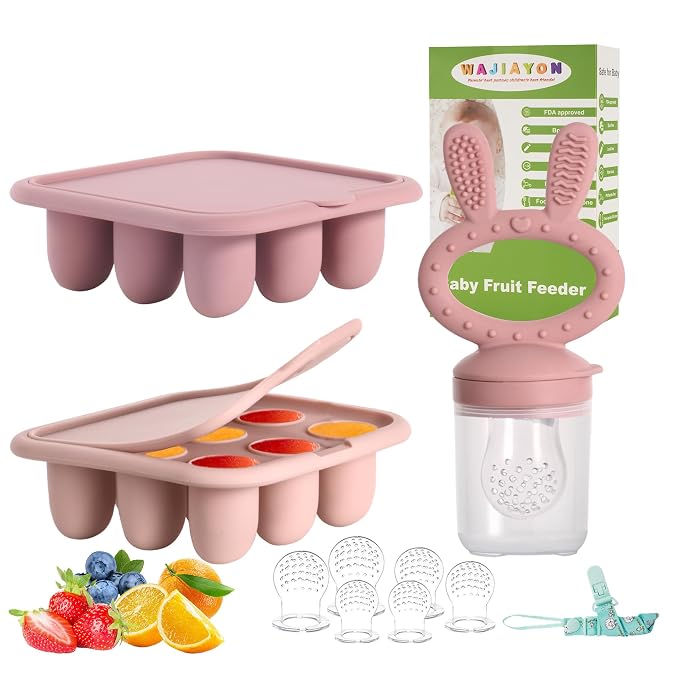 WAJIAYON Baby Breastmilk Popsicle Molds & Baby Fruit Feeder, Baby Food Freezer by WAJIAYON