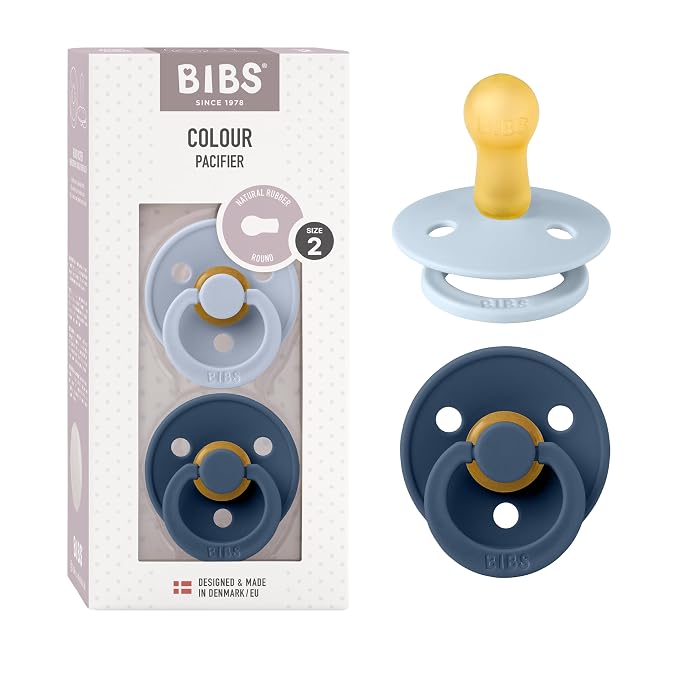 BIBS Pacifiers Colour Collection | Natural Rubber Baby Pacifier | Set of 2 by BIBS