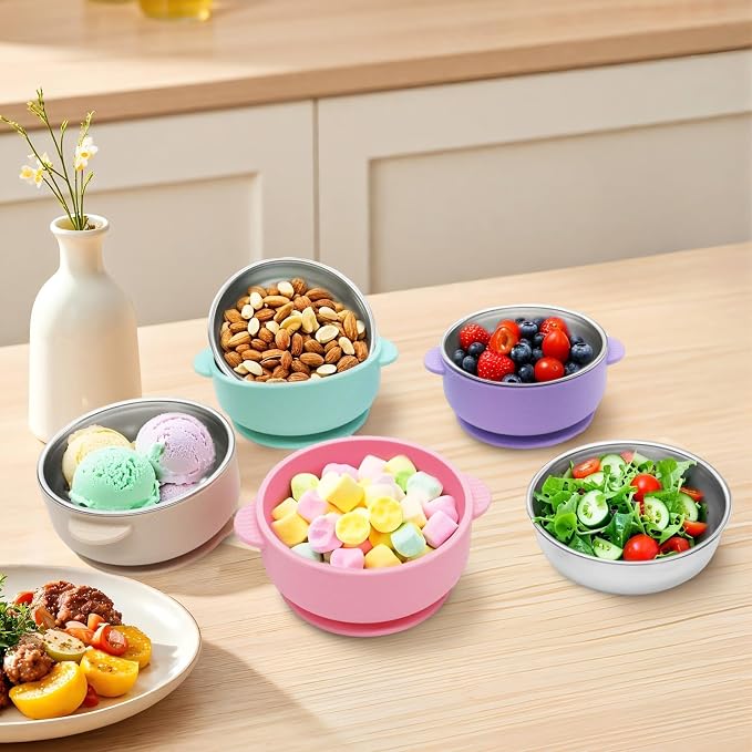 4 Pack Stainless Steel Baby Bowls - Image 7
