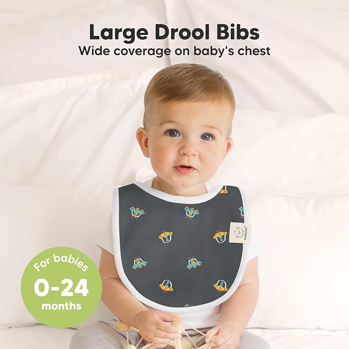 8-Pack Organic Baby Bibs for Boys, Girls - Image 2
