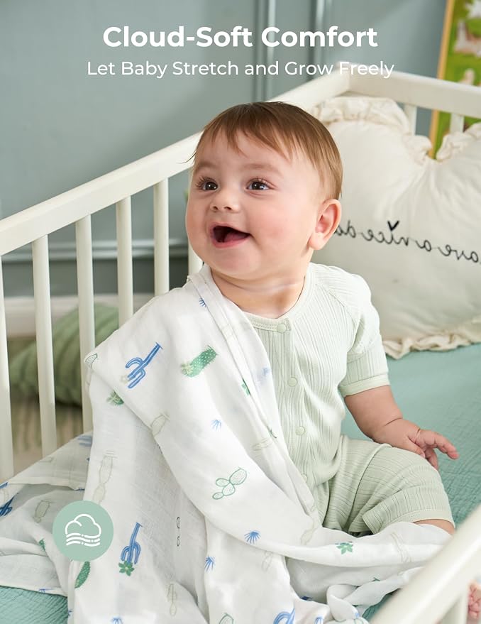Momcozy Muslin Best Wishes Swaddle Blankets, Ultra Soft Neutral Registry - Image 5