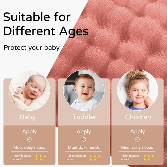 Yoofoss Hooded Baby Towels for Newborn 2 Pack 100% Muslin Organic Cotton Baby - Image 5