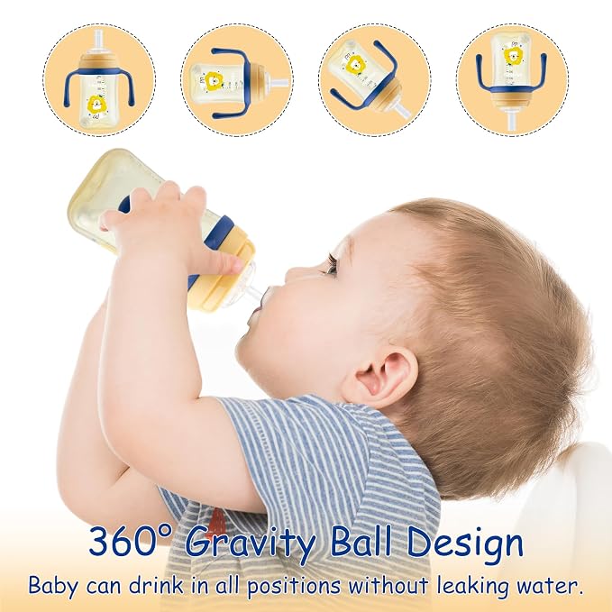Qshare Sippy Cups For Toddlers, Weighted Straw Learner Cup - Image 3