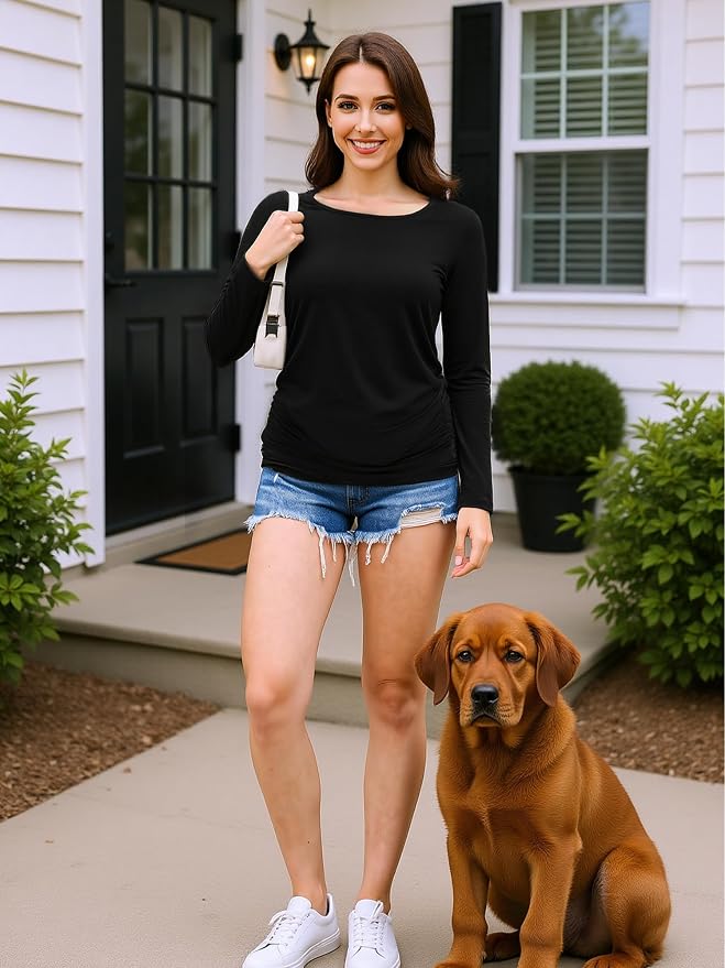 Maternity Shirts Long Sleeve Pregnancy Top - Image 7