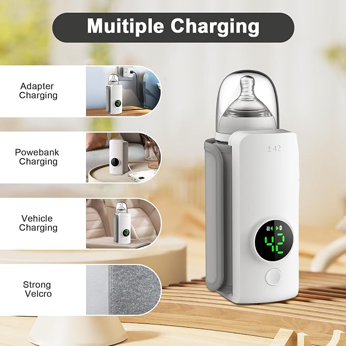 Fast Heating Portable Bottle Warmer, Travel-Easy, 18W Fast Charging, 6-Speed - Image 4