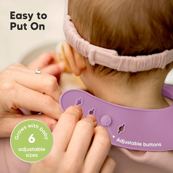 KeaBabies 2-Pack Silicone Baby Bibs - Image 5