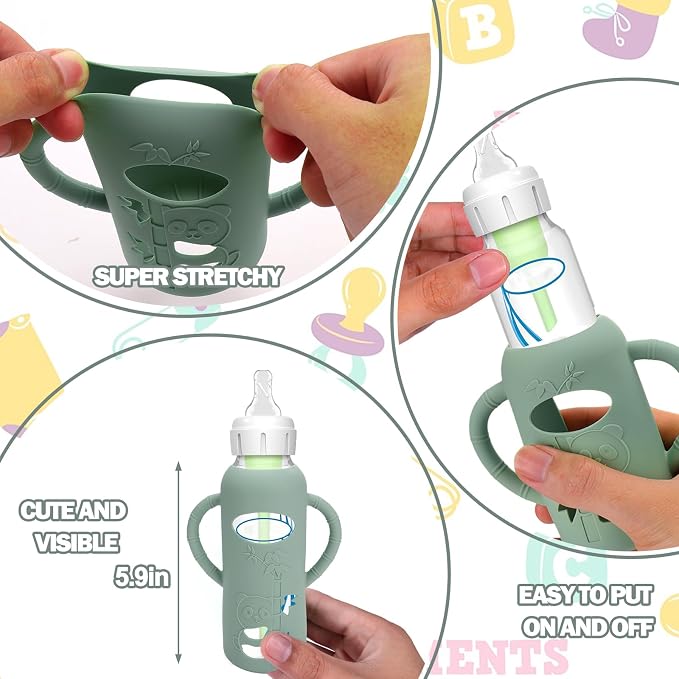 3 Pack Silicone Sleeves for Dr. Brown's Glass Baby Bottles - Image 4