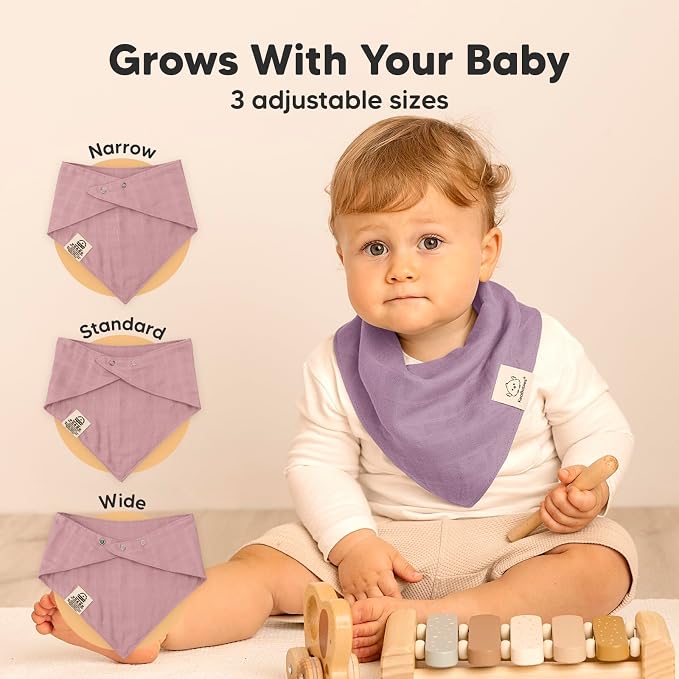 8-Pack Muslin Baby Bibs for Boys, Girls - Image 5