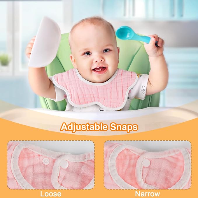 Accmor Muslin Baby Drool Bibs 6 Pack Baby Bandana Drool Bibs Soft Cotton Baby - Image 4