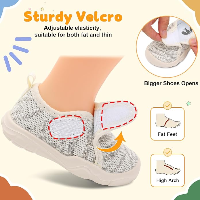 FEETCITY Baby Shoes Boys Girls First Walking Shoes Infant Sneakers Lightweight - Image 2