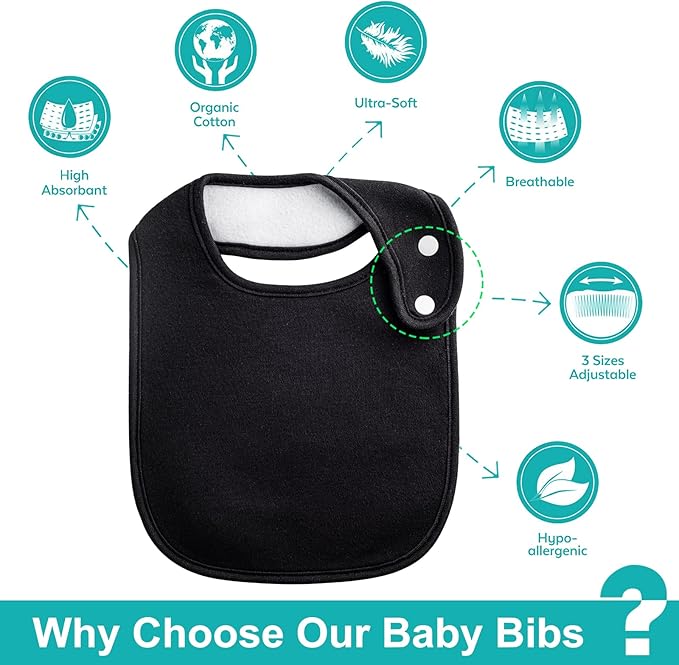 Baby Bibs Soft and Absorbent Organic Cotton Bandana Drool Bibs Set - Image 3