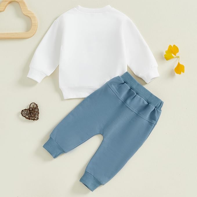 Toddler Baby Boy Fall Winter Outfit Long Sleeve Letter Print Sweatshirts and - Image 3