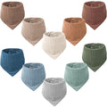 Konssy Muslin Baby Bibs 10 Pack Baby Bandana Drool Bibs 100% Cotton by Konssy