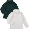 DEFAHN 2 Pack Toddler Unisex Solid Turtleneck T-Shirt Long Sleeve Ribbed by DEFAHN