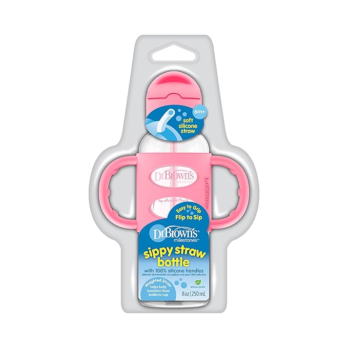 Dr. Brown's Milestones Narrow Sippy Straw Bottle, Spill-Proof - Image 2
