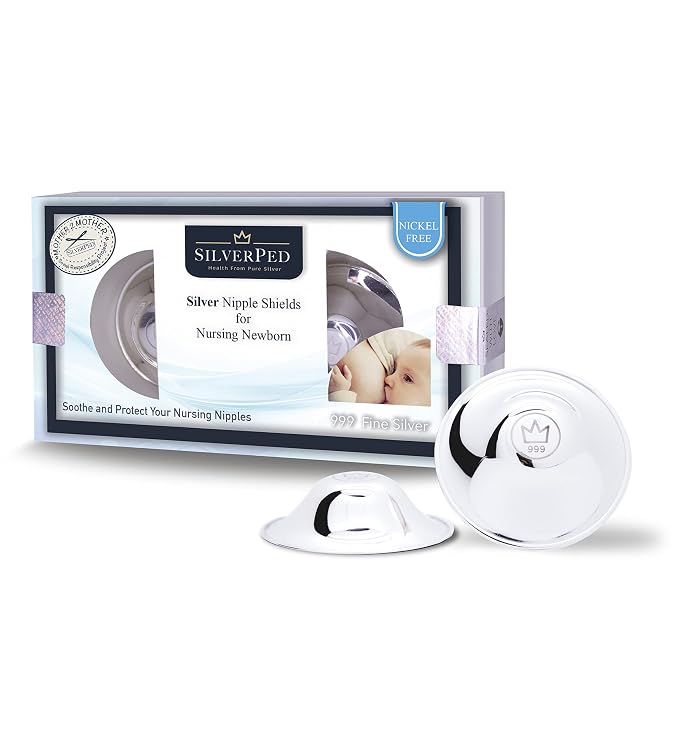 100% Silver Nipple Shield, Soothe and Protect Sore Nipples by SilverPed
